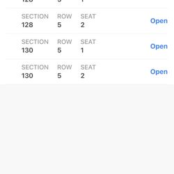 Aisle tickets to Saturday day game 1:10pm  Two pairs of aisle seats just a section a part In 128 and 130 where all the home runs end up!!!! Get on tv 