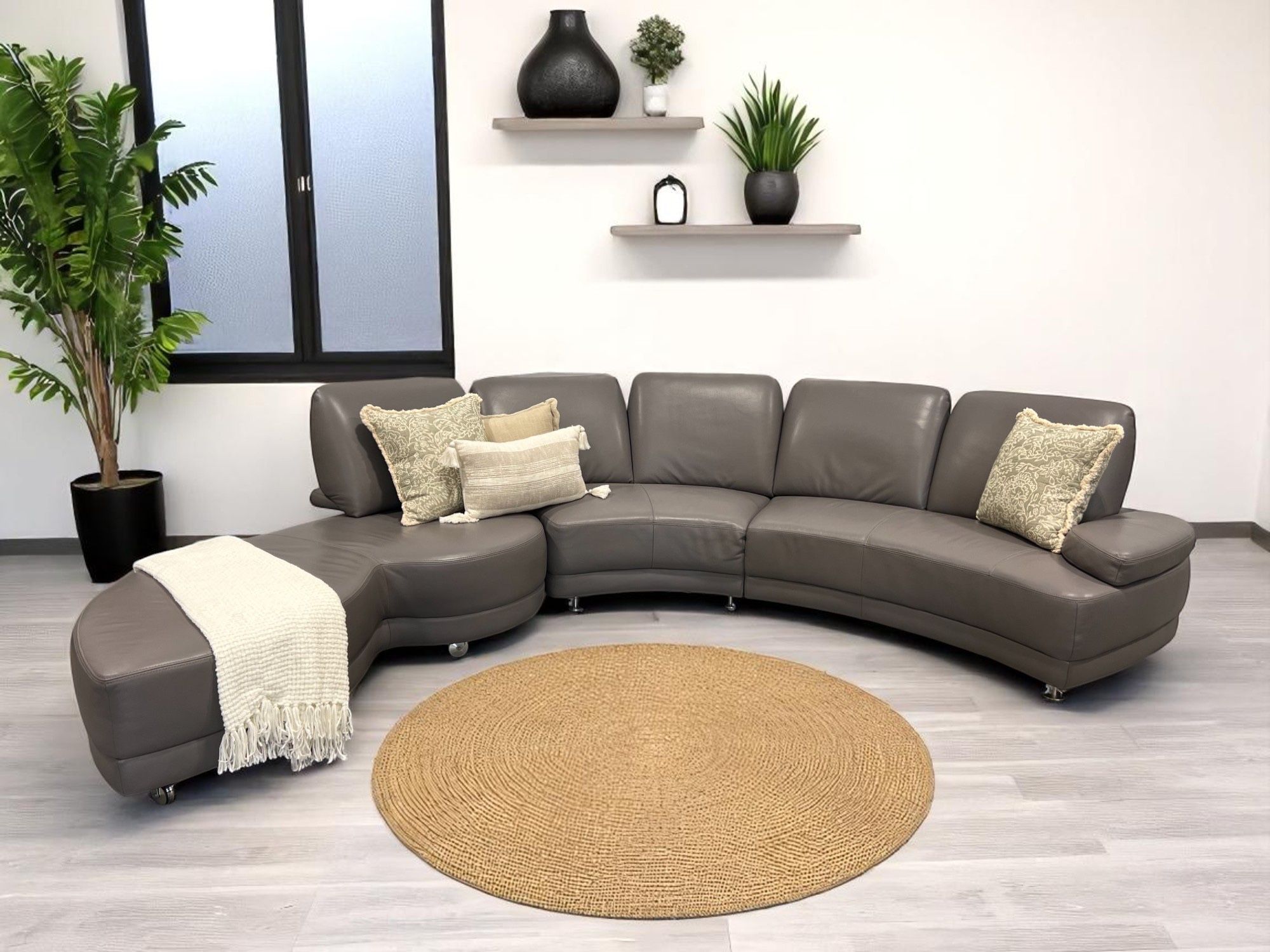 Delivery Available đźšš Leather Gray Sectional