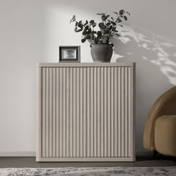 Buffet Cabinet with Storage 34.6" Sideboard Accent Modern Credenza with Doors & Shelves Fluted Tall Media Console Mid Century Coffee Bar Table for Liv