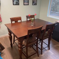 Bar height Dining table with 4 chairs