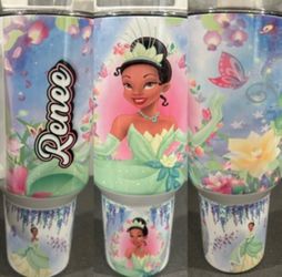 Tiana Inspired "Pastel Garden" - Hot/Cold Tumbler - Multiple Sizes Available!