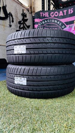 🇺🇸 2 USED TIRES 235/35ZR19 MUCHO MACHO COSMO HIGH-PERFORMANCE USED TIRES 235 35 19