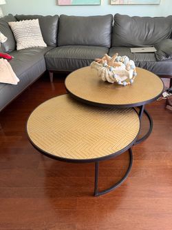Nesting coffee tables and TV console