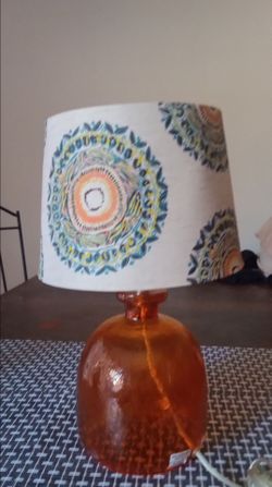 *FREE  GLASS LAMP SMALL W/ SHADE * NEEDS WORK *