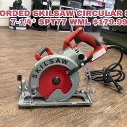 CORDED SKILSAW CIRCULAR SAW 7-1/49 SPT77 WML $179.99