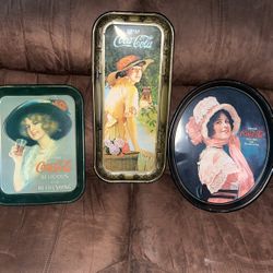 1970’s Coca Cola Serving Trays Or Hang On Wall