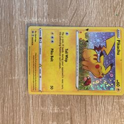 Pokemon Pikachu General Mills 25th Anniversary Stamped Holo Foil