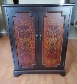 Storage cabinet decorative dark espresso wood