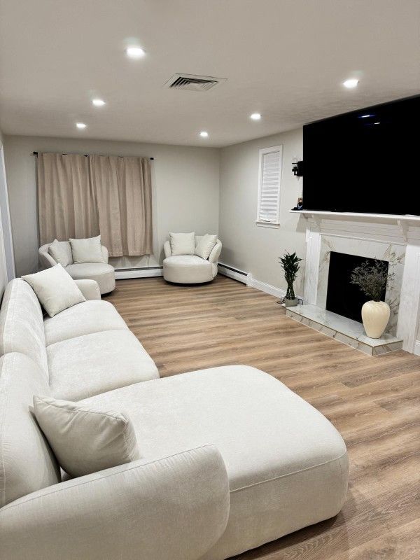 L- Shaped Sectional 126 Inches And 2 Love Seats