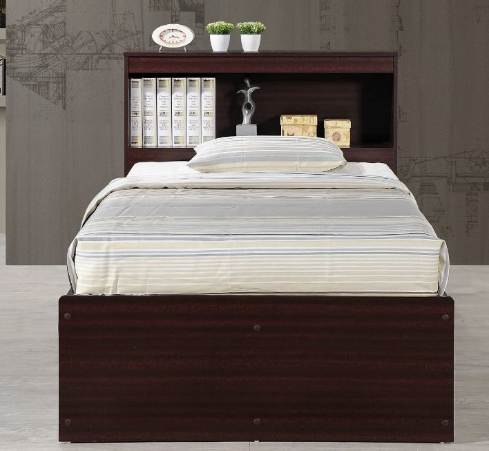 Hodedah twin Size Captain Bed With 3 Drawers And Headboard And Ego 14”mattress