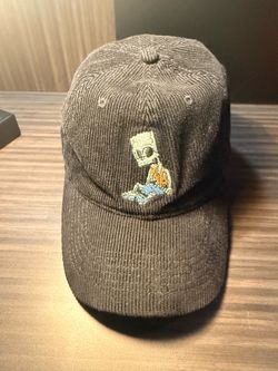 Black Corduroy Bart Simpson Skeleton Hat