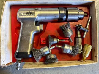 Snap-on Air Drill with Wire Brush Attachments