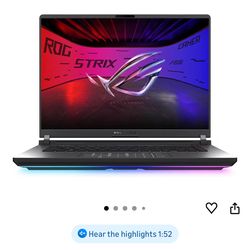ASUS ROG Strix G16 (2025) Gaming Laptop, 16" ROG Nebula Display 16:10 2.5K 240Hz/3ms, NVIDIA® GeForce RTX™ 5070 Ti GPU, Intel® Core™ Ultra 9 275HX Pro
