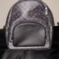 Black And Grey Coach Mini Back Pack