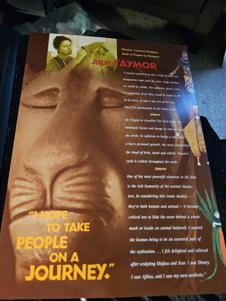 Lion King Professionally Framed Poster And Program