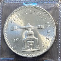 1980 Mexican Silver Onza, Libertad 1oz Silver Coin BU