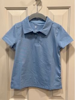 Girls All in Motion Light Blue Polo Shirt XS (4/5)