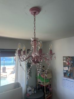 Pink chandelier