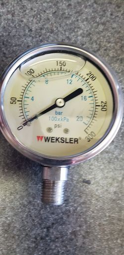 Weksler 300 Psi Liquid Filled Pressure Gauge 