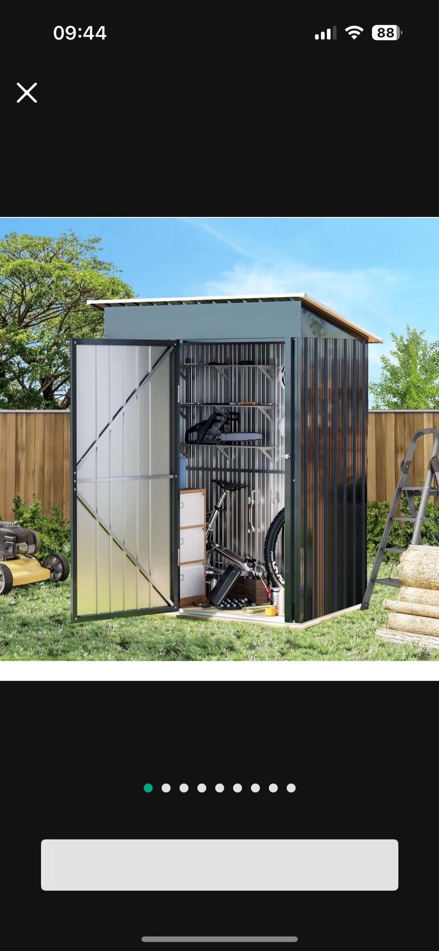 Breezz 5x3FT Vertical Outdoor Steel Storage Shed, Lockable Doors, Compact Metal Tool Shed for Garden, Backyard, Patio, Utility, and Bike Storage