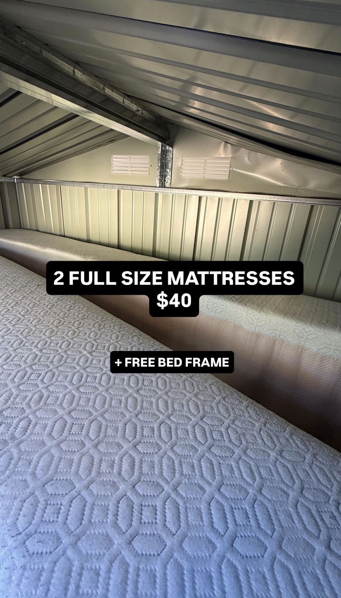 ZINUS FULL 12 Inch Green Tea Cooling Gel Memory Foam Mattress / Cooling Gel Foam / Pressure Relieving + FREE BED FRAME