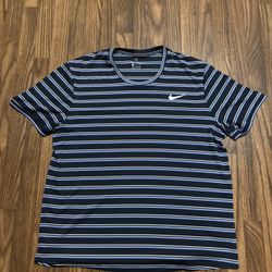 Nike Tennis Nike Dri Fit * Court Yard Striped Men’s Shirt * Size XL 
