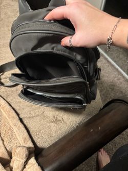 Black Studded Multi-Pocket Backpack – Adjustable Straps
