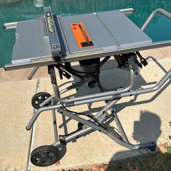 Rigid 15 Amp 10 in. Portable Corded Pro Jobsite Table Saw with Stand