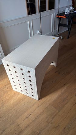Custom white oak chiseled w/ hole on sides, cuff studio