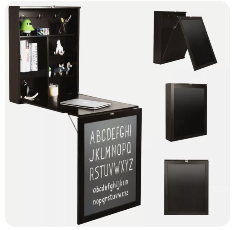Convertible Wall Mounted Table with A Chalkboard