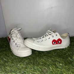 Converse Chuck 70 Low x Comme des Garçons PLAY - Milk/Black/Red - Size 8