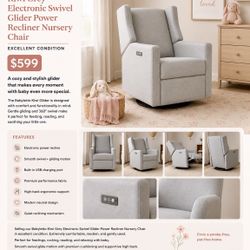 Babyletto Kiwi Electronic Swivel Glider Power Recliner – Excellent Condition