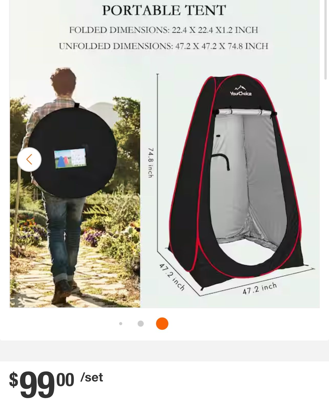 Portable Pop Up Privacy Tent – Shower, Toilet, or Changing Room