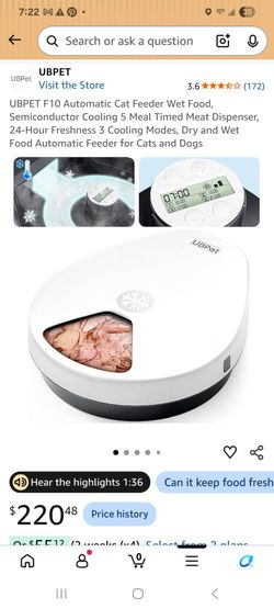 UBPet Automatic Refrigerated Wet Food Feeder