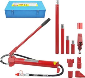 20 Ton Porta Power Hydraulic Jack Kit for Auto Body Frame Repair Extended Hose, Portable Tool Case, High-Strength Steel Construction, Low-Effort Long