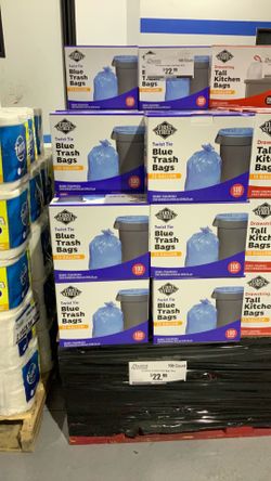 First Street Twist Tie Blue Trash Bags 33 Gallon $23