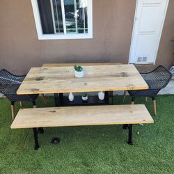 Patio set/ Outdoor Furniture Dining Table, benches, and chairs