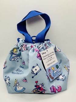 Disney Alice in Wonderland Drawstring Lunch Bag NWT