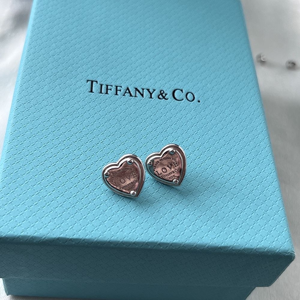 Tiffany Earrings Heart Shaped Sterling Silver 925 Earrings