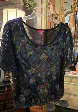 WT # 1021 Womens Small Bonjo Sequin Top