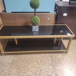 Mid Century Modern Style Black And Gold TV Entertainment 