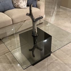 Beautiful Modern Marble & Glass Coffee Table for Home and Living Room Decor