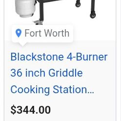Black Stone 4 Burner 36 Inch Griddle Cooking Station (Propane Needed)