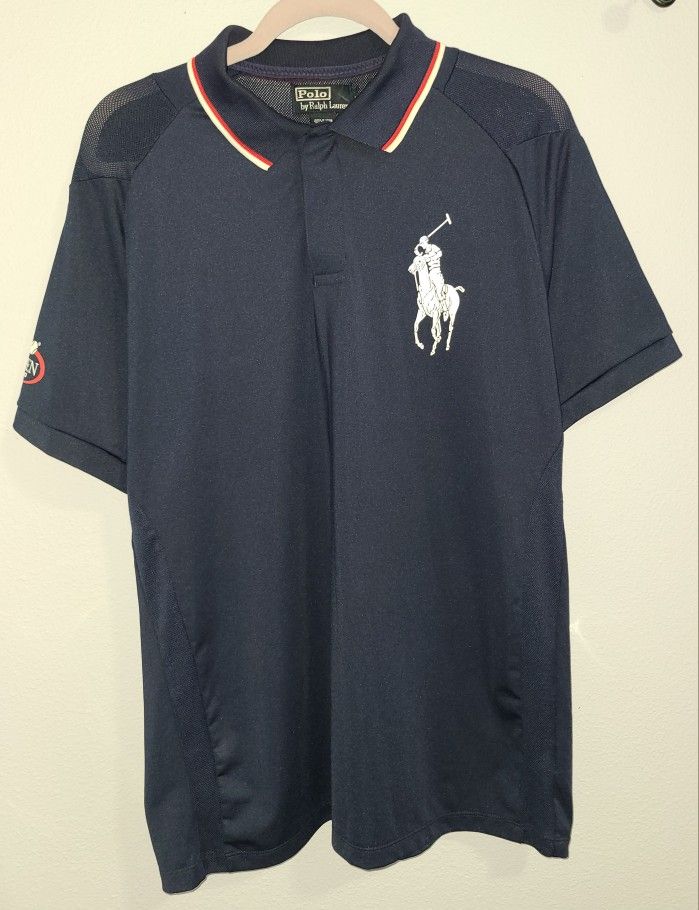 Polo By Ralph Lauren Big Pony US Open 2010 Blue Shirt Size XL
