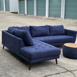 Modern Blue Sofa Clean & Stylish