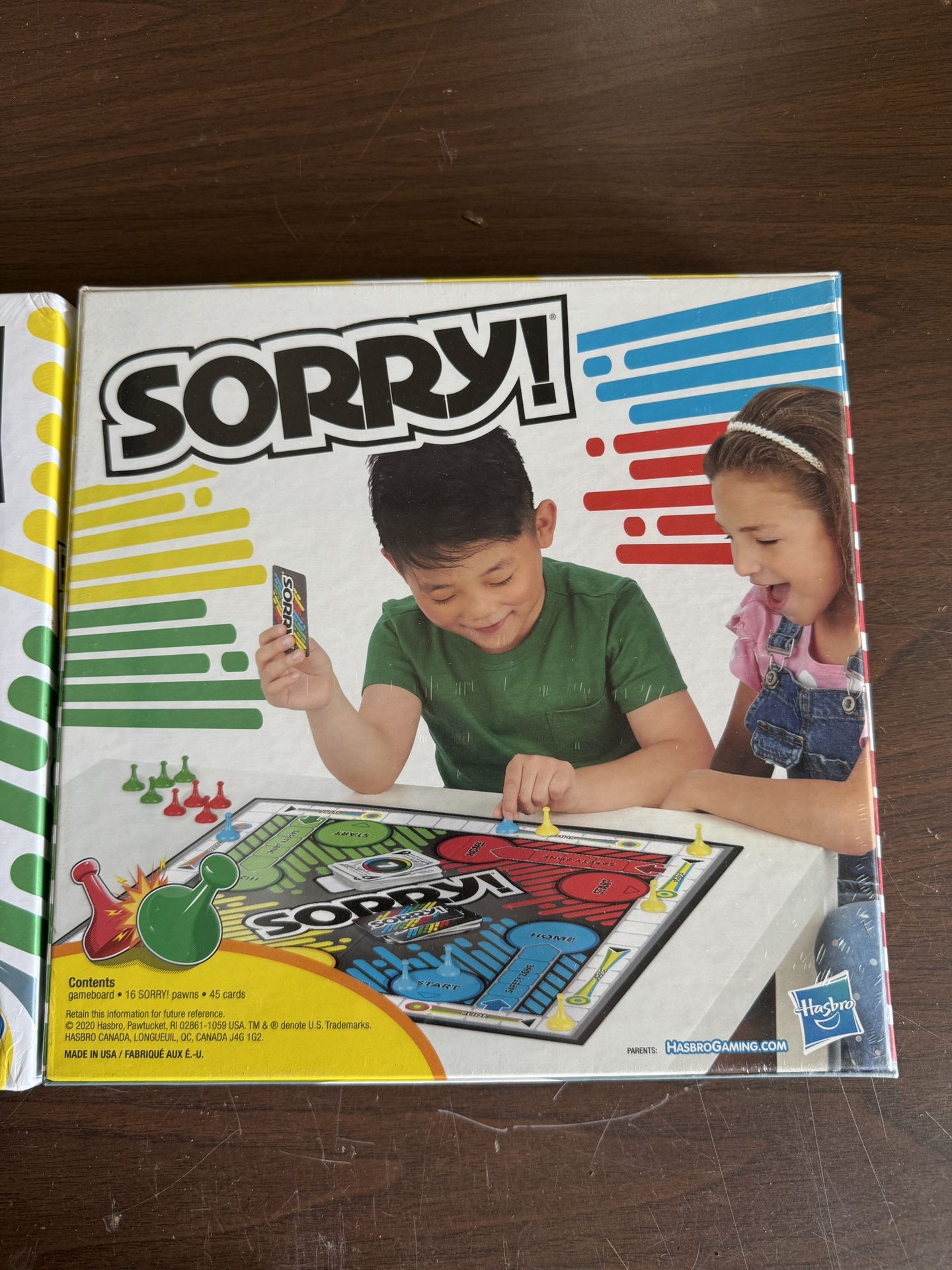 Sorry! Board Game for Kids, Classic Hasbro Board Game; Each Player Gets 4 Pawns, Teacher School Supplies, Ages 6+