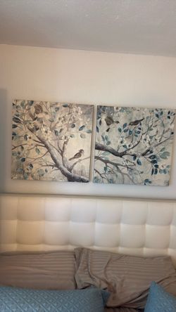 Set Of Two Canvas Wall Art, Each Piece Is 24 X 24