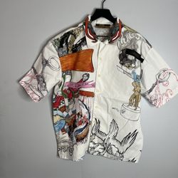 Reservé Short Sleeve Button Down Shirt Mens Large Multicolor