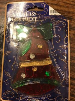 New art glass Christmas bell ornament