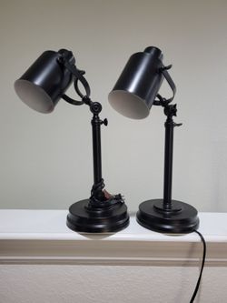Pair BlackTask/Desk Lamps